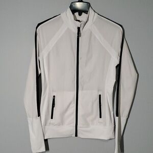 Kyodan top women's size xs blue black zippered lightweight sweat jacket